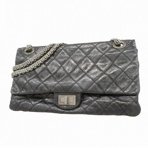 Chanel 2.55 Matelasse Double Chain Leather Shoulder Bag, Black, Women's